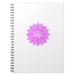 Carnet Symbole de l'Om de Lotus en verre rose Dessin