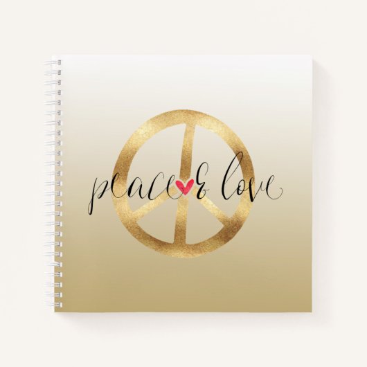 Carnet Symbole de paix Gold Inspirational (Devant)
