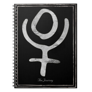 Carnet Symbole de planète Pluto stylisée en argent martel
