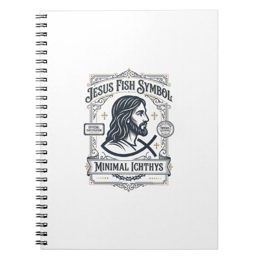 Carnet Symbole de poisson Jésus Ichthys minimal Poisson d (Devant)