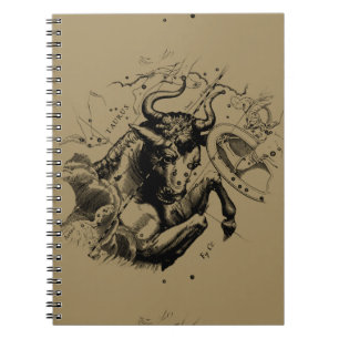 Carnet Symbole de Taurus Constellation Hevelius circa 169