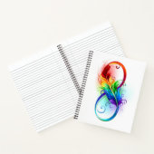 Carnet Symbole d'infini avec plume arc-en-ciel (Intérieur)