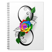 Carnet Symbole d'infini avec Rose arc-en-ciel (Devant)