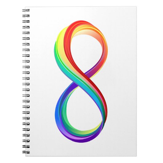 Carnet Symbole d'infinité arc-en-ciel stratifié (Devant)