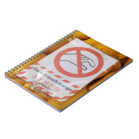 Carnet Symbole drôle 'Ne touche pas la mangue' (Côté gauche)