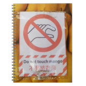 Carnet Symbole drôle 'Ne touche pas la mangue' (Devant)