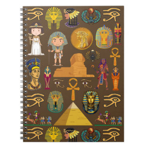 Carnet Symbole égyptien ancien Hiéroglyphique - Motif