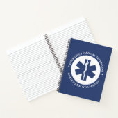 Carnet Symbole EMT personnalisé Technicien Médicale d'urg (Intérieur)