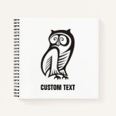 Carnet Symbole hibou noir (Devant)
