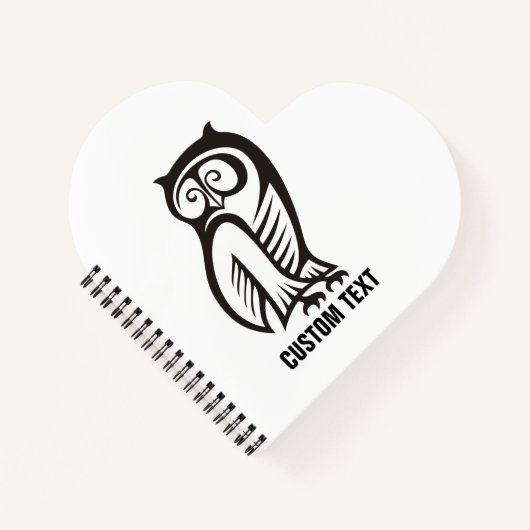 Carnet Symbole hibou noir (Devant)