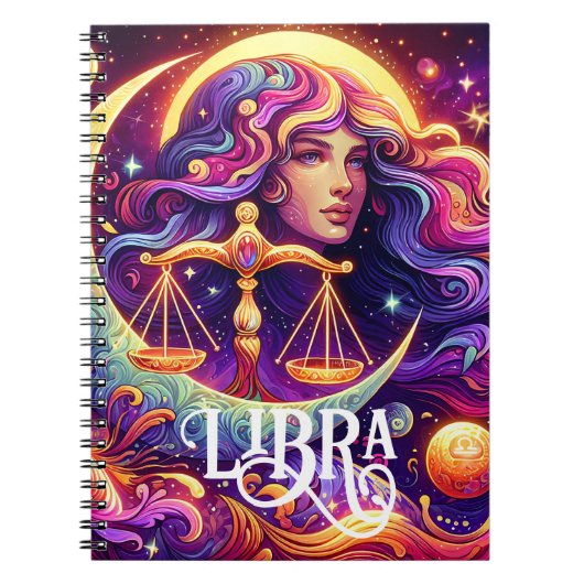 Carnet Symbole Horoscope Libra Zodiac Ethérée Art Mystiqu (Devant)