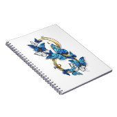 Carnet Symbole infini de papillons Morpho bleus (Côté Droit)