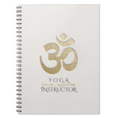 Carnet Symbole OM blanc et or YOGA Méditation Instructeur (Devant)