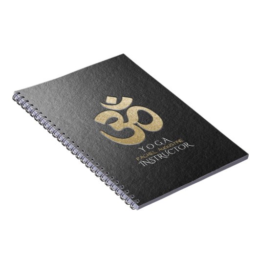 Carnet Symbole OM noir & or YOGA instructeur de méditatio (Côté Droit)