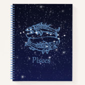 Carnet Symbole Poissons Constellation et Zodiaque avec ét (Devant)