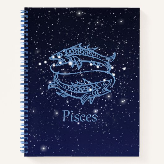 Carnet Symbole Poissons Constellation et Zodiaque avec ét (Devant)