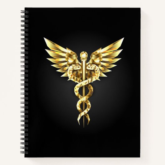 Carnet Symbole Polygonal Or Caduceus (Devant)