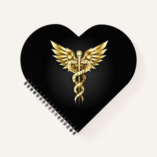 Carnet Symbole Polygonal Or Caduceus (Devant)