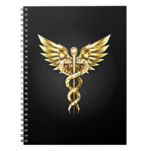 Carnet Symbole Polygonal Or Caduceus