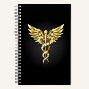 Carnet Symbole Polygonal Or Caduceus
