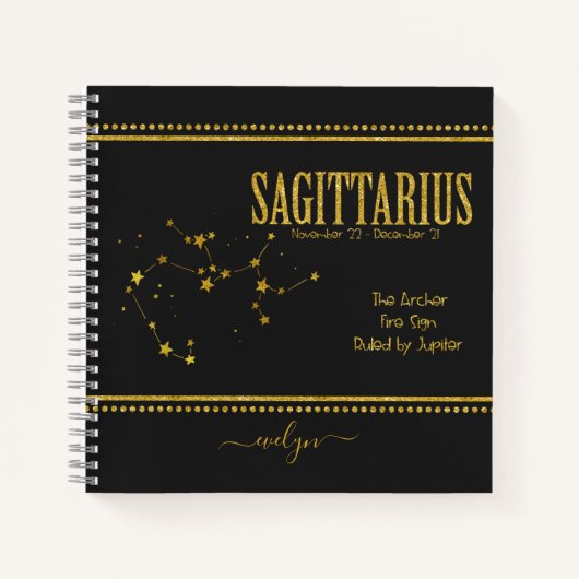 Carnet Symbole Sagittarius Star Zodiac (Devant)