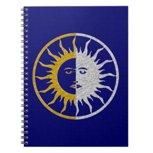 Carnet Symbole SOLEIL ET LUNE - or argent