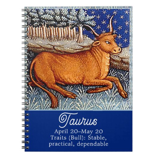 Carnet Symbole Taurus Zodiac Bull fête d'anniversaire (Devant)