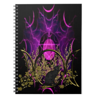 Carnet Symbole triple de lune - chat noir