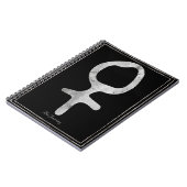 Carnet Symbole Vénus de la planète stylisée en argent mar (Côté gauche)