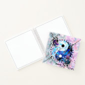 Carnet Symbole Yin Yang Rose bleu Monogramme (Intérieur)
