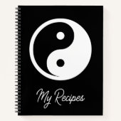 Carnet Symbole Yin Yang - tatouage solide design 2 (Devant)