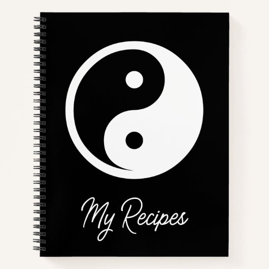 Carnet Symbole Yin Yang - tatouage solide design 2 (Devant)