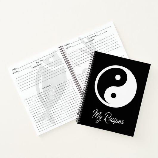 Carnet Symbole Yin Yang - tatouage solide design 2 (Intérieur)