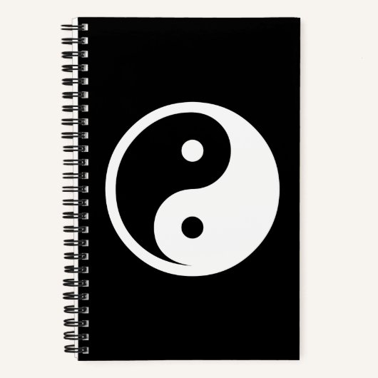 Carnet Symbole Yin Yang - tatouage solide design 2 (Recto)