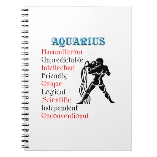 Carnet SYMBOLE Zodiaque Aquarius Horoscope (Devant)