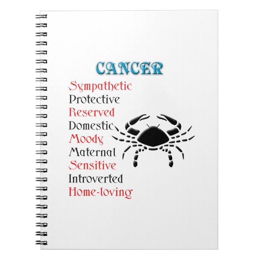 Carnet Symbole Zodiaque de l'horoscope du cancer (Devant)