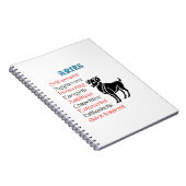 Carnet SYMBOLE Zodiaque D'Horoscope Aries (Côté Droit)