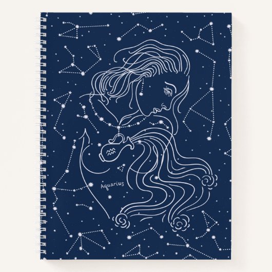 Carnet SYMBOLE Zodiaque FILLE Aquarius (Devant)