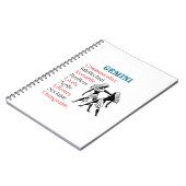 Carnet SYMBOLE Zodiaque Gemini Horoscope (Côté gauche)