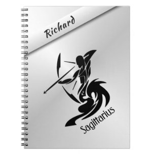 Carnet Symbole zodiaque Sagittarius et signe personnalisé