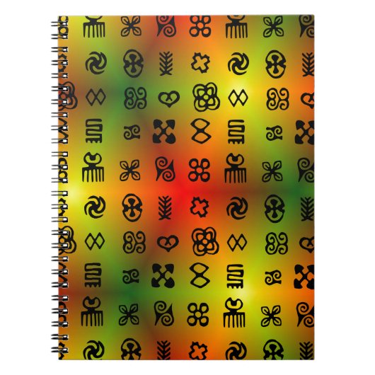 Carnet Symboles Adinkra Aux Couleurs Africaines (Devant)