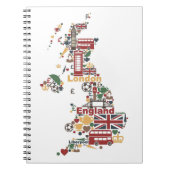 Carnet Symboles de carte de l'Angleterre (Devant)