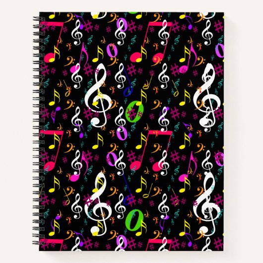 Carnet Symboles musicaux Design Motif (Devant)
