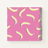 Carnet Sympa Banana Motif Spiral Notebook rose Jaune (Dos)