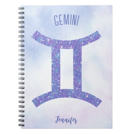 Carnet Sympathique Gemini Astrologie Signe Personnalisé V (Devant)