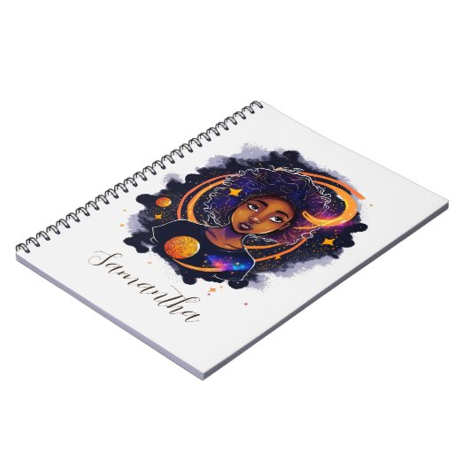 Carnet Système solaire Afro Femme (Côté gauche)