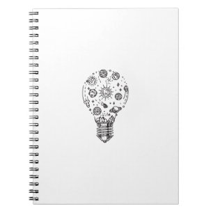 Carnet Système solaire Doodle en bulbe