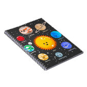 Carnet Système solaire Kawaii joyeux planètes étoiles gra (Côté Droit)