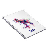 Carnet T-Rex Dinosaure Glitch Futuriste Avec Le Nom De L' (Côté Droit)