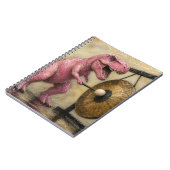 Carnet T-Rex rose tape un gong (Côté gauche)